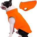 JACKO & CO - Fleece Vest Sweater with Leash Ring - Soft Lightweight Breathable for Puppies Small Medium Dogs, Kitten, Cats, Chihuahua - Warm for Fall/Autumn/Winter (Pumpkin, X-Large 17-25lbs)
