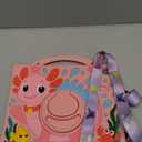 Kids Case for iPad A16 11th Gen 11" 2025 & iPad 10th Gen 10.9" 2022, Axolotl 3D Cute Silicone Kids Cover with Rotating Stand, Adjustable Strap & Pencil Holder for Girls Teens (Pink)