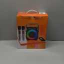 Karaoke Machine, Portable Bluetooth Speaker with 2 Wireless Microphones for Adults & Kids with Lights, Karaoke Microphone with PA System Supports USB/TF/FM/AUX for Home Party Home System Packages (Black)