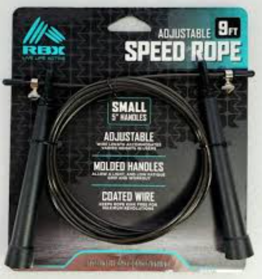 RBX Adjustable Speed Rope Small 5" Handles