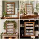 Vintage Wooden Spice Rack for 24 Jars Gold Ornate Frame Village Style Hanging Spice Shelf Wall Mounting Kitchen Storage Display Shelf Holiday Decorative Kitchen Decoration