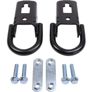 JDMSPEED New Tow Hook Front Right or Left Heavy Duty D-Ring Set (2) FL3Z17A954C Replacement For Ford (Black)