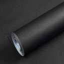 15.8" x 400"Black Wallpaper Self Adhesive Film Peel and Stick Wallpaper Black Adhesive Paper Waterproof Removable DIY Decorative for Kitchen Cabinet Countertops Shelf Liner Upgrade Thicker