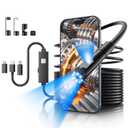 Endoscope Camera with Light, 1920P HD Bore Scope Borescope with 8 Lights, Waterproof 16.4FT Semi-Rigid Cord for Pipe Inspection, Industrial Endoscope for Phones(Dual Lens)