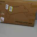 FISYOD Foldable Laptop Table, Portable Lap Desk Bed Table Tray, Laptop Stand with Cup Holder & Tablet Slot & Lifting Handle for Working Writing Drawing & Eating (Blue)