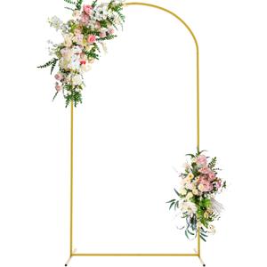 Wokceer 7.2 FT Wedding Arch Backdrop Stand, Square Arch Gold Metal Arch Backdrop Stand for Wedding Ceremony Birthday Party Bridal Baby Shower Photo Booth Garden Floral Balloon Arch Decoration (7.2 x 4 FT (HxW))
