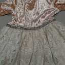 Youngland Little Girls Velvet To Lace Party Dress Pink Ivory-6