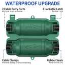 7 Pack Outdoor Extension Cord Safety Cover with Waterproof Seal IP54 Water-Resistant, Weatherproof Electrical Connection Box with 2 Latches, Plug, Socket, Holiday Decoration Light, Green