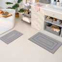 GRANNY SAYS Bathroom Rugs Sets 2 Piece,Soft Bath Mats for Bath, Bathroom Rugs Non Slip Washable, Absorbent Bath Rug for Tub,Shower and Toilet, Bath Mat Set (Gray, 20" x 32" + 16" x 24")