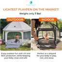 POP 'N GO PLAYPEN - Indoor & Outdoor Baby Playpen for Babies and Toddlers - Baby Beach Tent, Foldable, Portable W/Canopy, Travel Bag, & Mosquito Net - Pop Up Pack and Play Tent (Black)