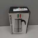 Coffee Pot, Stainless Steel Moka Pot Italian Coffee Maker 9 cup/15 OZ Stovetop Espresso Maker for Gas or Electric Ceramic Stovetop Camping Manual Cuban Coffee Percolator for Cappuccino or Latte