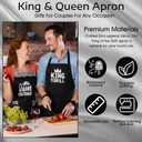 King & Queen Aprons Gift for Couple His and Her Anniversary Bridal Shower Wedding Engagement Kitchen Gift