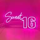 Sweet 16 Party Decorations Neon Sign, Sixteen 16th Birthday Decorations Gift for Girls, Light Up Numbers Sweet 16 Sign for Party Backdrop Wall Decor, Pink,16.5x9.4 inch