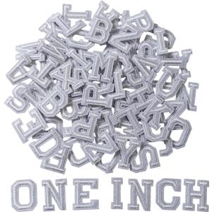 1 inch Iron on Letter Patches 78 Pieces, A-Z Embroidered Alphabet Patches for Clothing Jackets Hats Backpacks Jeans White