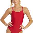 Sporti Thin Strap Athletic One Piece Swimsuit for Women - Solid Bathing Swimsuits for Competiton - Multi Color Selection (34)
