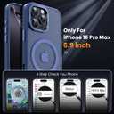 for iPhone 16 pro max Case with 2X Screen Protectors [Compatible with MagSafe] Military Grade Drop Protection Back Cover Shockproof Slim Fit for iPhone 16 pro max Phone Case 6.9 inch,Blue
