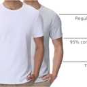 wirarpa Men's Cotton Undershirts Tee Short Sleeve Crew Neck Classic T-Shirt for Men 2 Pack (White, L)