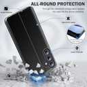 Phone Case for Samsung Galaxy A56 5G, Clear View Window Luxury Slim Mirror Case with Kickstand, Leather Hard PC Flip Shockproof Protective Cover (Black)