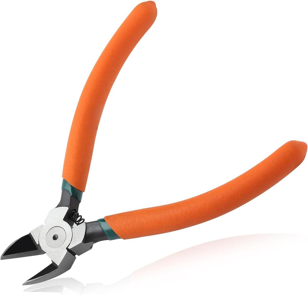 Diagonal Pliers for Flush Cut Plastics, 45 Angled Wire Cutters for Crafting, Wire Side Cutters Clippers, Flush Cutter Wire Snips Flush Cut Plier for Jewelry Making, Electronic, Model, Floral