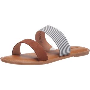 Womens Two Band Slip On Open Toe Sandal (9.5, Light Blue)