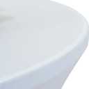 2 Pack 24x43 Inch White Cocktail Tablecloth Round Fitted Stretch Spandex Table Cover for Party Wedding Bars