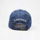 Utaly Distressed American-Flag-Baseball-Hats for Women Men - Retro Low Ponytail Baseball Cap Blue