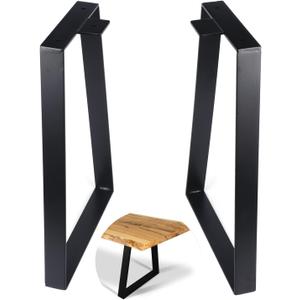 Osring 20 Inch Trapezoid Table Legs 2pcs, Solid Steel Furniture Leg for Coffee Table, TV Stand and Outside Bench, Black