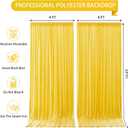 Yellow Backdrop Curtains-Wrinkle-Free Polyester Photography Drapes Party Curtain Background for Baby Shower Wedding Decorations- 8 X10FT (Yellow)