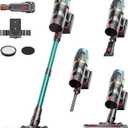 Cordless Vacuum Cleaner, Upgraded 580W 48KPA 65Mins Vacuum Cleaners for Home, Cordless Stick Vacuum Cleaner with Self-Standing and LED Screen, Anti-Tangle Wireless Vacuum for Pet Hair/Carpets/Floors