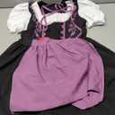 JerrisApparel Girl Dirndl Oktoberfest Costume Bavarian Beer Festival Dress Maid Apron Halloween Cosplay Outfits (4-6 Years/Small, Purple)