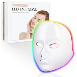 SDKWDH Red Light Therapy for Face, Led Face Mask Light Therapy, 7 Colors LED Facial Skin Care Mask