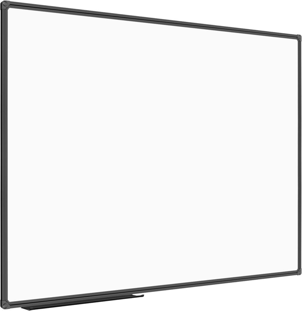 Magnetic Whiteboard/White Board, Dry Erase Board 48 x 36 Inch
Black Aluminum Frame Wall Mounted Board for Office Home and School