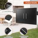 JIE JIN Outdoor Kitchen Doors 31" W X 24" H Double Doors 1.2mm Thickness Stainless Steel BBQ Access Door BBQ Island Doors Outdoor Kitchen Accessories Door for Outdoor Kitchen BBQ Island (Black)