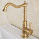Antique Brass Bathroom Sink Faucet 1Hole Lavatory Vessel Mixer Tap Single Handle