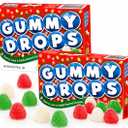Gummy Candy Drops, Holiday Bells Shapes, Cherry, Green Apple Lime, Strawberry Flavors, 6 oz Box, 2 Pack (EXP 08/31/27)