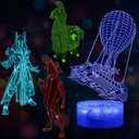 Kids Night Light 3D Illusion Lamp, Remote & Touch Control 16 Colors Changing USB & Batteries Powered, Birthday Christmas Gifts for Teens Boys Girls Room Decor (Base*1, Lamp Plate*4)