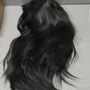 Morvally Women's 26" Long Straight Black Synthetic Resistant Hair Wigs with Bangs Natural Looking Wig for Women Halloween Cosplay