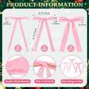 4 x 36 Pcs Velvet Christmas Wreath Bow Bulk Christma Velvet Bow Vintage Ribbon Bows Xmas Tree Bows for Christmas Autumn Garland Wedding Decoration 3 Size Width of 3/8'' 5/8'' 1'' (Pink)