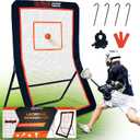Lacrosse Rebounder for Backyard Heavy-Duty Volleyball Rebounder Net with Color Box, Adjustable 5 Rebound Angles for Lacrosse, Volleyball, Baseball, Soccer Practice
