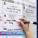 Dry Erase Vertical Three Month Laminated jumbo Wall Calendar, 46 x 63, Huge quarterly Laminated Erasable White Board, Giant 90 day Family Whiteboard Schedule Planner, Large Multi Month Reusable