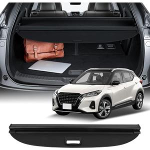 SCITOO Cargo Cover 2018-2024 Fit for Nissan Kicks Accessories Upgraded Retractable Rear Trunk Luggage Cover with Carbon Fiber Texture, Protect Privac, Organizer Security Shielding