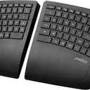 Perixx PERIBOARD-624B US, Wireless Ergonomic Split Keyboard - Up 30 Ft Separation - Adjustable Tilt Angle - Low Profile Membrane Keys - Black - US English