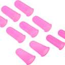 PATIKIL Rubber Finger Tips, 2 Set Silicone Thumb Fingertip Protector Covers Guard Finger Grips Thimble for Office Counting Sorting Sewing, Pink Size Assorted