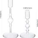Tall Glass Taper Candle Holders 2 Set - Vintage Candlestick Holders for Taper Candles for Table Elegant Centerpiece Weddings Decor Christmas Events Holidays Dinner Party Clear