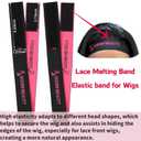 Lace Wig Grip Cap Women: 4x5 Transparent Swiss Lace Front - Non-slip Wig Gripper for Keeping Wigs In Place - Adjustable Elastic Headband with Velcro Medium Size