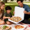 25 Pcs Pizza Boxes 14 x 14 x 2 Inches Cardboard Pizza Box White Takeout Containers Cardboard Leftover Pie Sandwich Packing Container Holder for Homemade Cake, Cookies, Food and Crafts