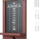 VioraWhite Dart Scoreboard for Cricket and 01 Darts Games Darts Holder Wall Mount Wood Dartboard Accessories (Walnut Wood Trim)