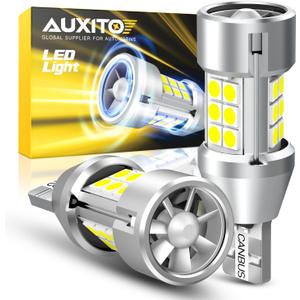 AUXITO Latest 921 912 LED Bulb Reverse Light, 600% Brighter CANBUS Error Free 912 921 led backup light bulbs, Super Bright T15 906 922 W16W LED Bulb for Back Up Turn Signal Parking Light, Pack of 2 (White)