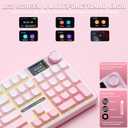AULA F108 PRO - Wireless Mechanical Keyboard with Screen & Knob,Full Size Keyboard with 8000mAh Battery,Pre-lubed Switches,Side Printed PBT Keycaps,RGB Backlit Hot Swappable Custom Pink Keyboards