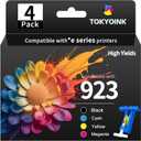 TOKYOINK 923 Ink Cartridges Combo Pack Replacement for HP 923 HP923 Ink Cartridge Work for OfficeJet Pro 8120 8122 8122e 8123 8124 8125 8130 8132 8134 8135e 8138e 8139e Printer Without Chip (4 Pack)